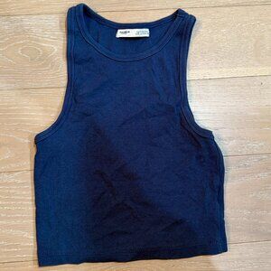 Pull&Bear Ribbed Tank Top (Blue) - Size Small